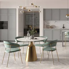 Стул Drixen мятный велюр с золотыми ножками