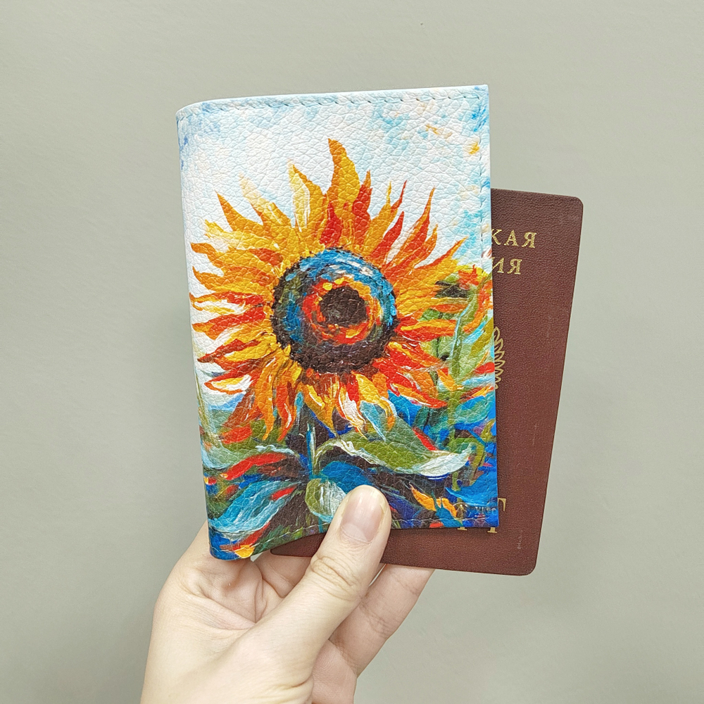 Обложка на паспорт "Яркий подсолнух"