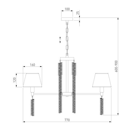 60148/5/ подвесной светильник/ матовое золото