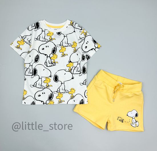 Комплект "Снупи" белый/желтый