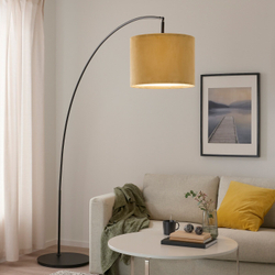 IKEA MOLNSKIKT  (ИКЕА МОЛНСКИКТ)  -  Абажур, темно-желтый бархат, 42 см