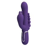 Фиолетовый вибратор для тройной стимуляции Cammy - 22,2 см. (Цвет: фиолетовый)