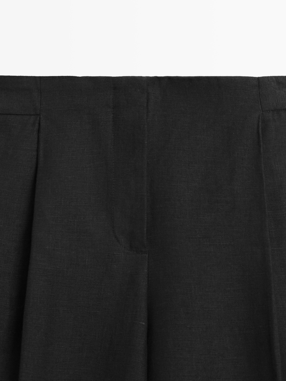 Massimo Dutti Брюки из струящегося льна, черный