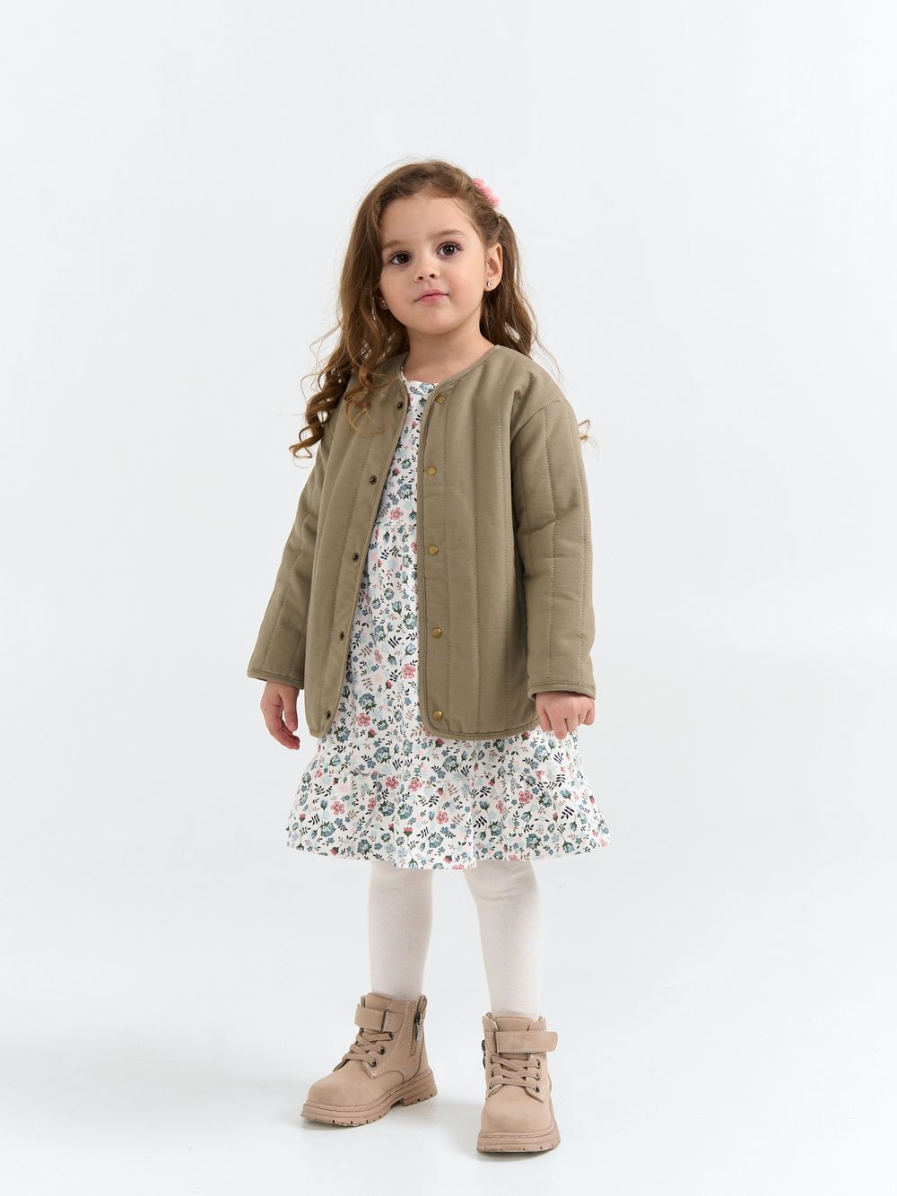 Куртка стеганая на кнопках "Олива" 0+