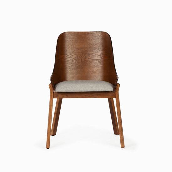 Обеденный стул Safia с мягким сиденьем светло-серая ткань