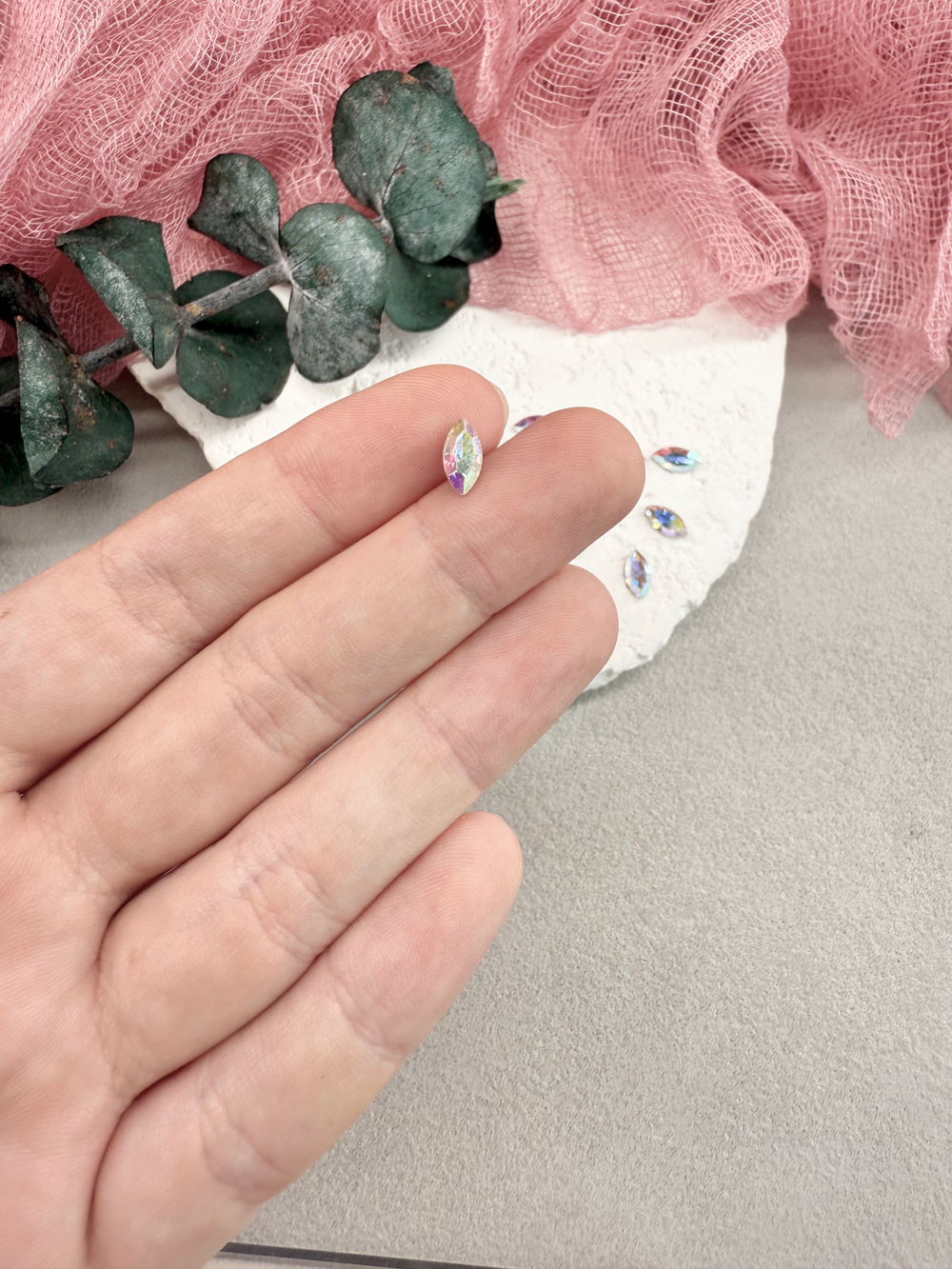 Наветт Navette 8*4 мм, Crystal Ab