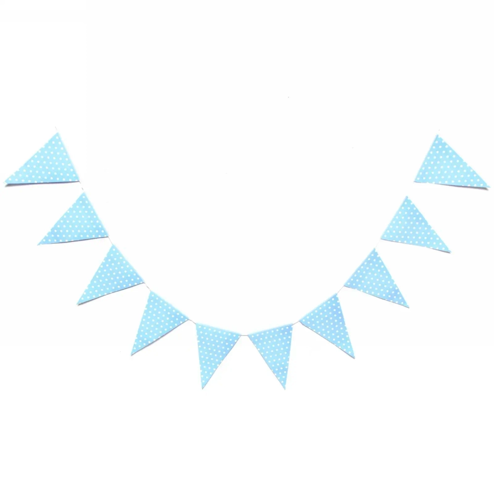 Растяжка 2,5м 10 флажков h29см «Голубой горошек»