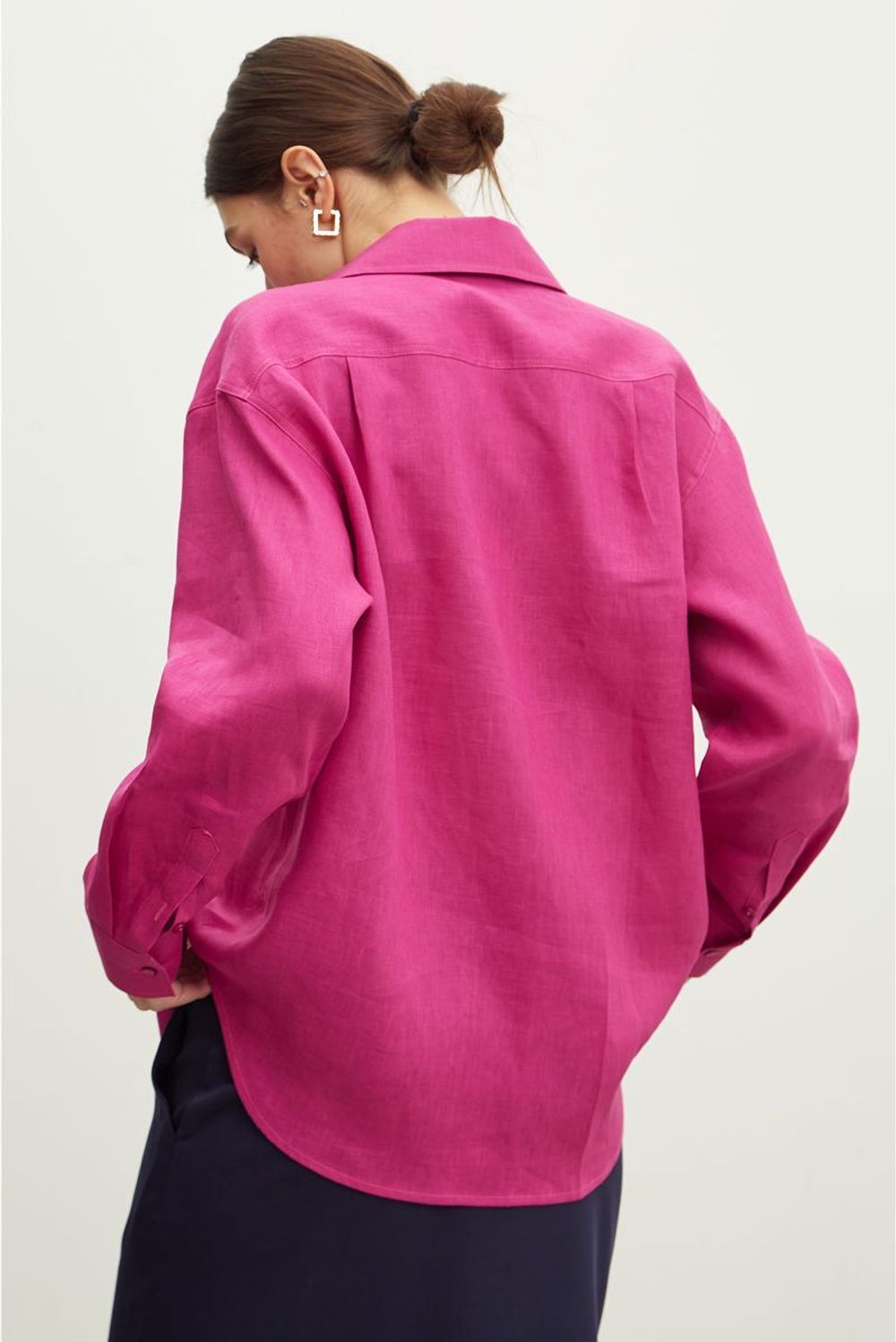 Рубашка Хельсинки Фуксия лен