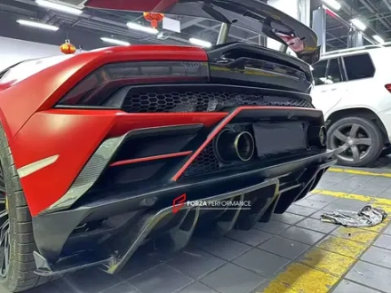 Карбоновые накладки заднего бампера для Lamborghini Huracan Evo RWD Ламборгини Хуракан