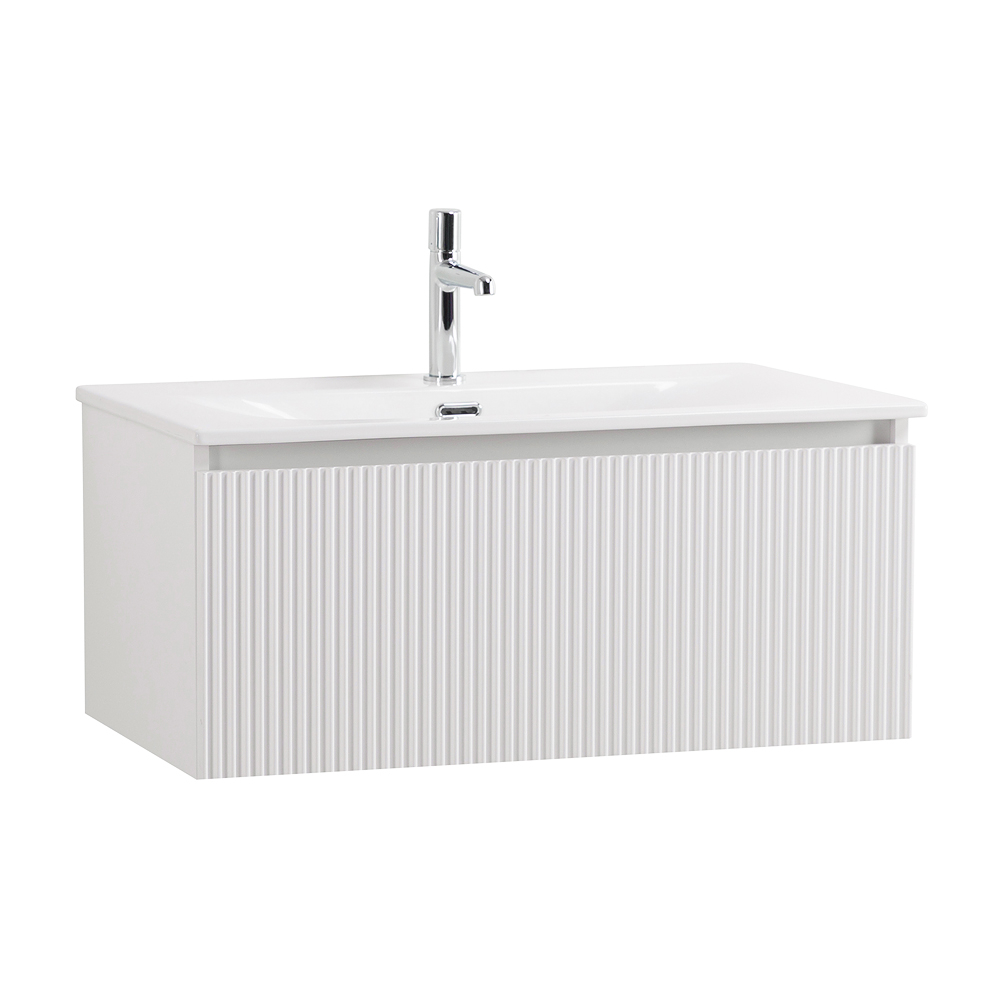 Тумба с раковиной подвесная BelBagno UNO-800-1C-SO-BO Bianco Opaco, раковина белая BB-8099-80