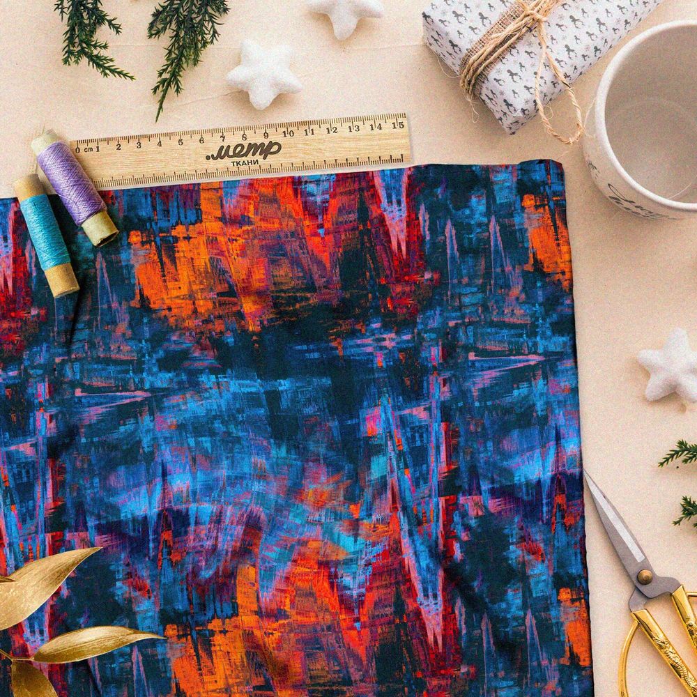 Ткань шифон «ярость и гнев» поль гоген