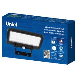 USL-F-562-PT060 SENSOR N1 Садовый светильник на солнечной батарее. с датчиком движения. 6Вт. Белый свет 4000K. Корпус черный. TM Uniel