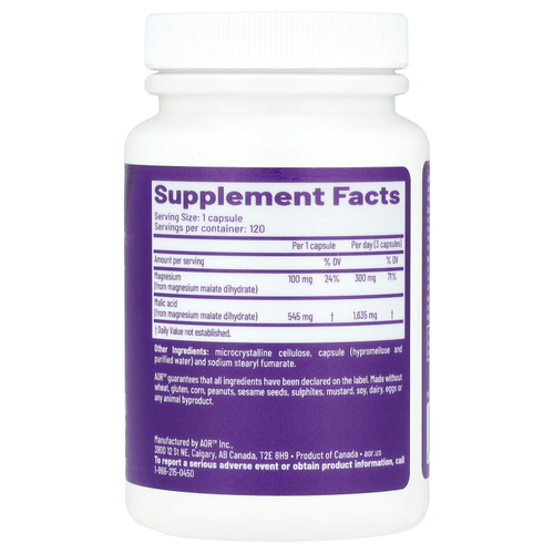 Advanced Orthomolecular Research AOR, Mag Malate Renew™, 120 капсул
