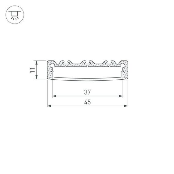 Профиль с рассеивателем Arlight ALU-SUPER-H10-2000 ANOD+FROST 014865