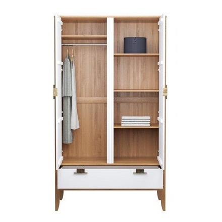 Шкаф 2х дверный «Бридж» браун/белый лак