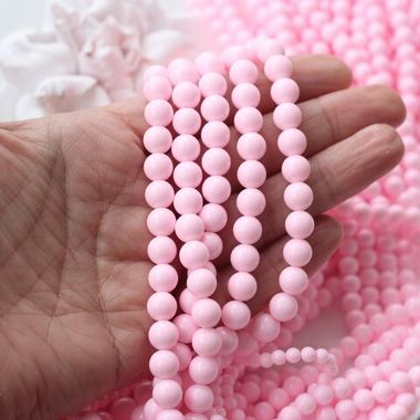 Майорка зефирно-розовая 8 мм, 1 нить, МА210