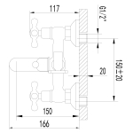 LM2102C Стандарт Смеситель для ванны с коротким изливом , хром