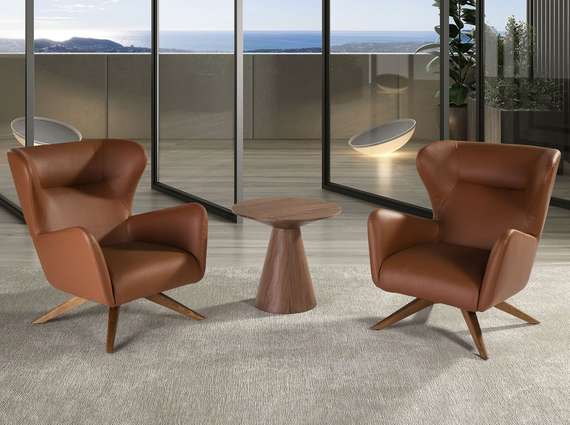 Журнальный столик Angel Cerda ET652, Ø60х55 см, орех