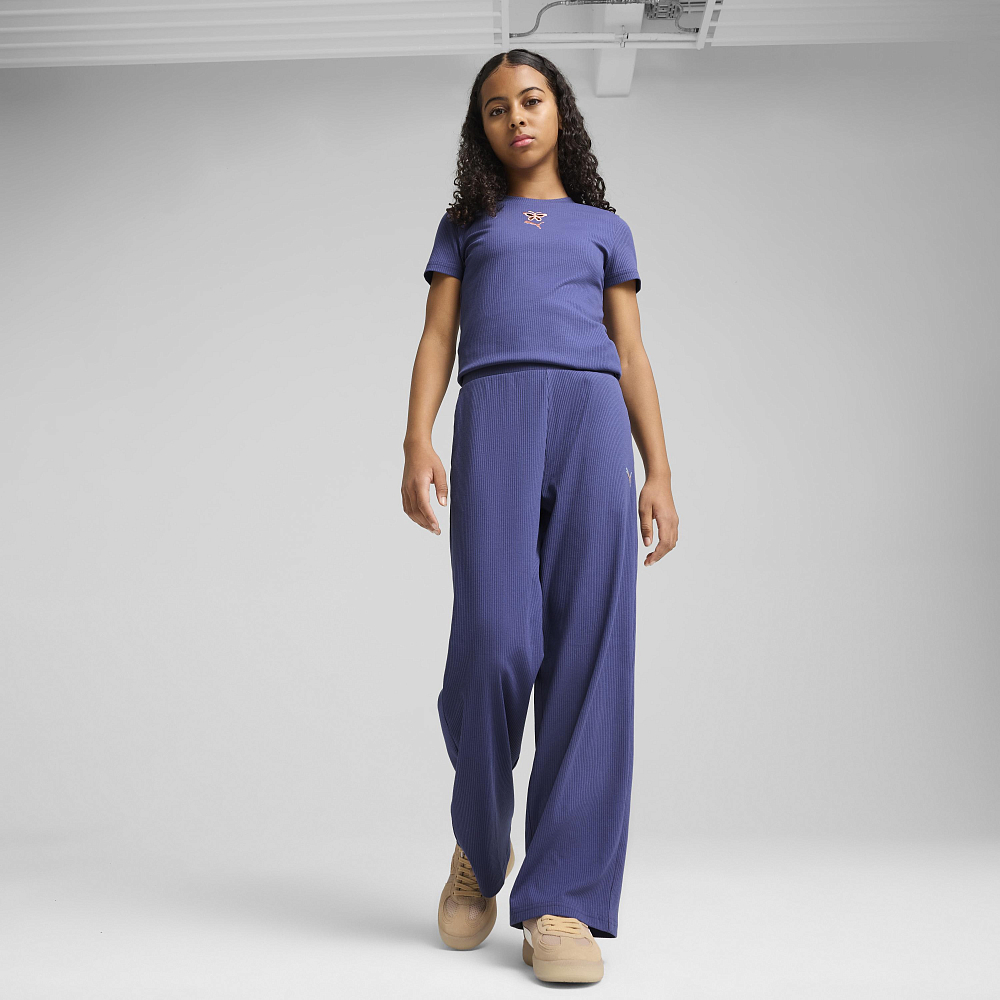 Детские брюки PUMA BUTTERFLY VIBE Ribbed Pants