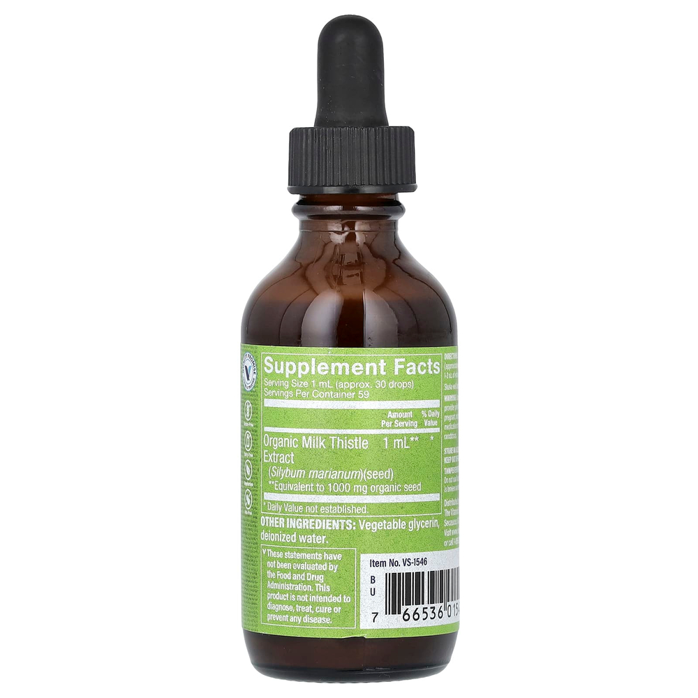 The Vitamin Shoppe, экстракт расторопши, без спирта, 1000 мг, 59 мл (2 жидк. унции)