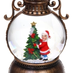 Сувенир с подсветкой «Наряженая елочка» 10,5*10,5*20 см (работает от 3*АА и USB+музыка, подсветка)