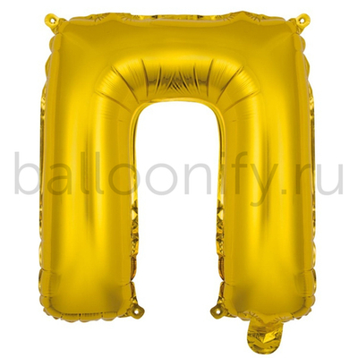 Фольгированная фигура, Буква П 35 см Gold