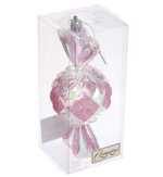 Елочная игрушка "Сладкая конфетка" 6,3*6,3*15 см, Розовый (Серпантин)