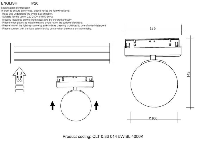 Трековый светодиодный светильник Crystal Lux Space CLT 0.33 014 5W BL 4000K