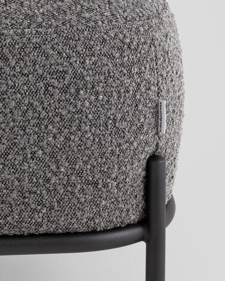 Пуф Стоун ткань букле тёмно-серый