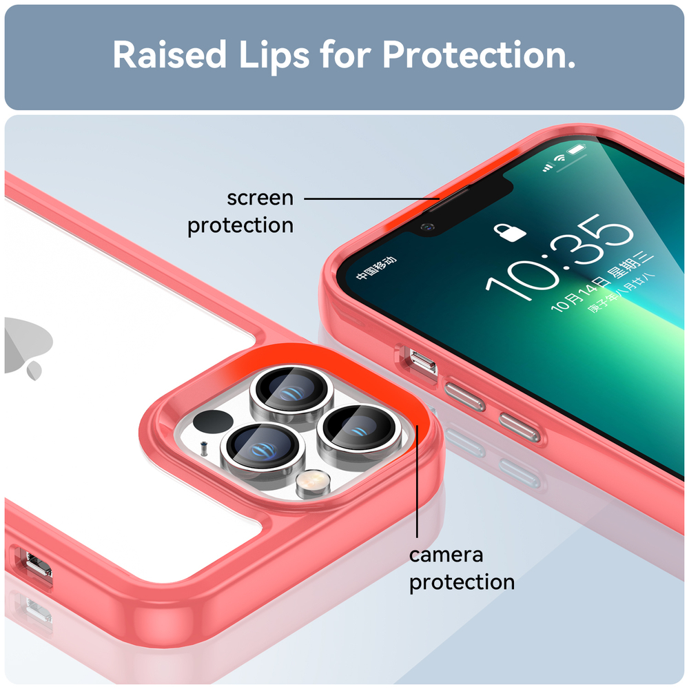 Чехол с усиленными рамками красного цвета для смартфона iPhone 13 Pro Max, увеличенные защитные свойства