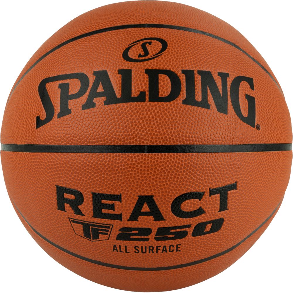 Мяч баск. SPALDING TF-250 React 76802z, р.6, композит. кожа (ПУ), коричн-черн.
