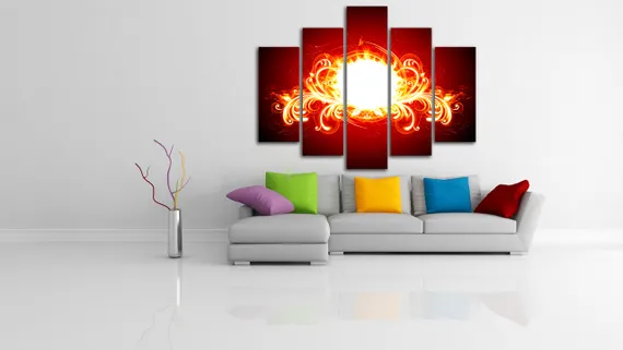 Модульная картина "Огненный узор"
