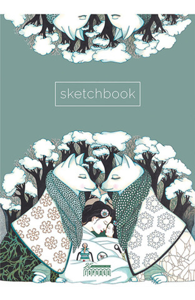 Блокнот (скетчбук) «Моя мама: Белые лисы»