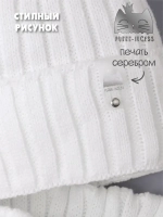 Шапка для девочки осенняя c ушками и снуд