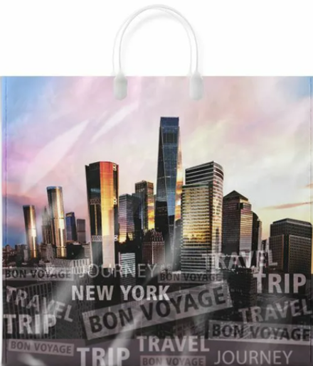 Пакеты с пластиковыми ручками "Сити" 38х35+10см 90мкм (10/100шт)