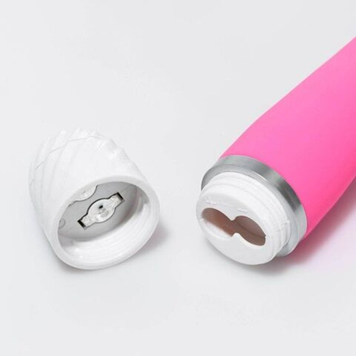 Розовый вибратор с круглой массажной головкой - 17,2 см. (Цвет: розовый)