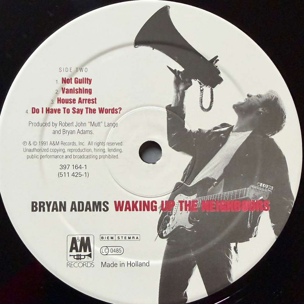 Bryan Adams - Waking Up The Neighbours 2LP (Голландия 1991г.)