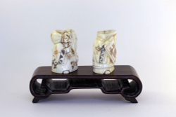 Сет нэцкэ Дзюродзин и Фукурокудзю на подставке