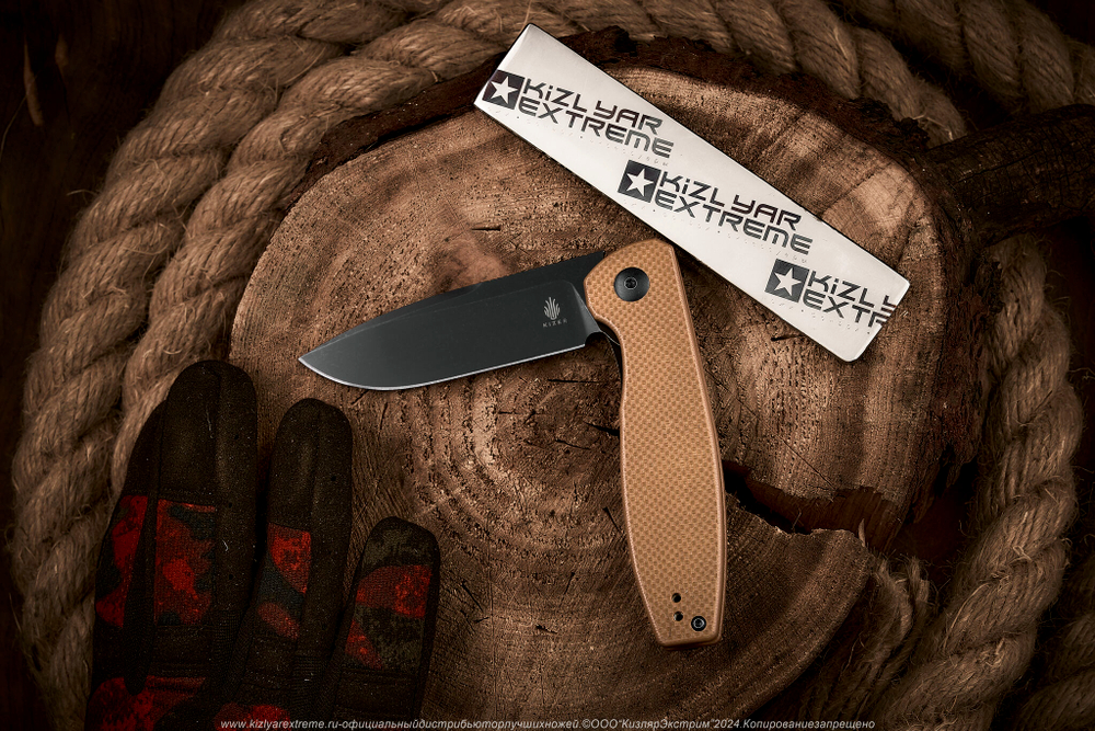 Складной нож Kizer Swedge сталь 9Cr18MoV BlackWash рукоять G10