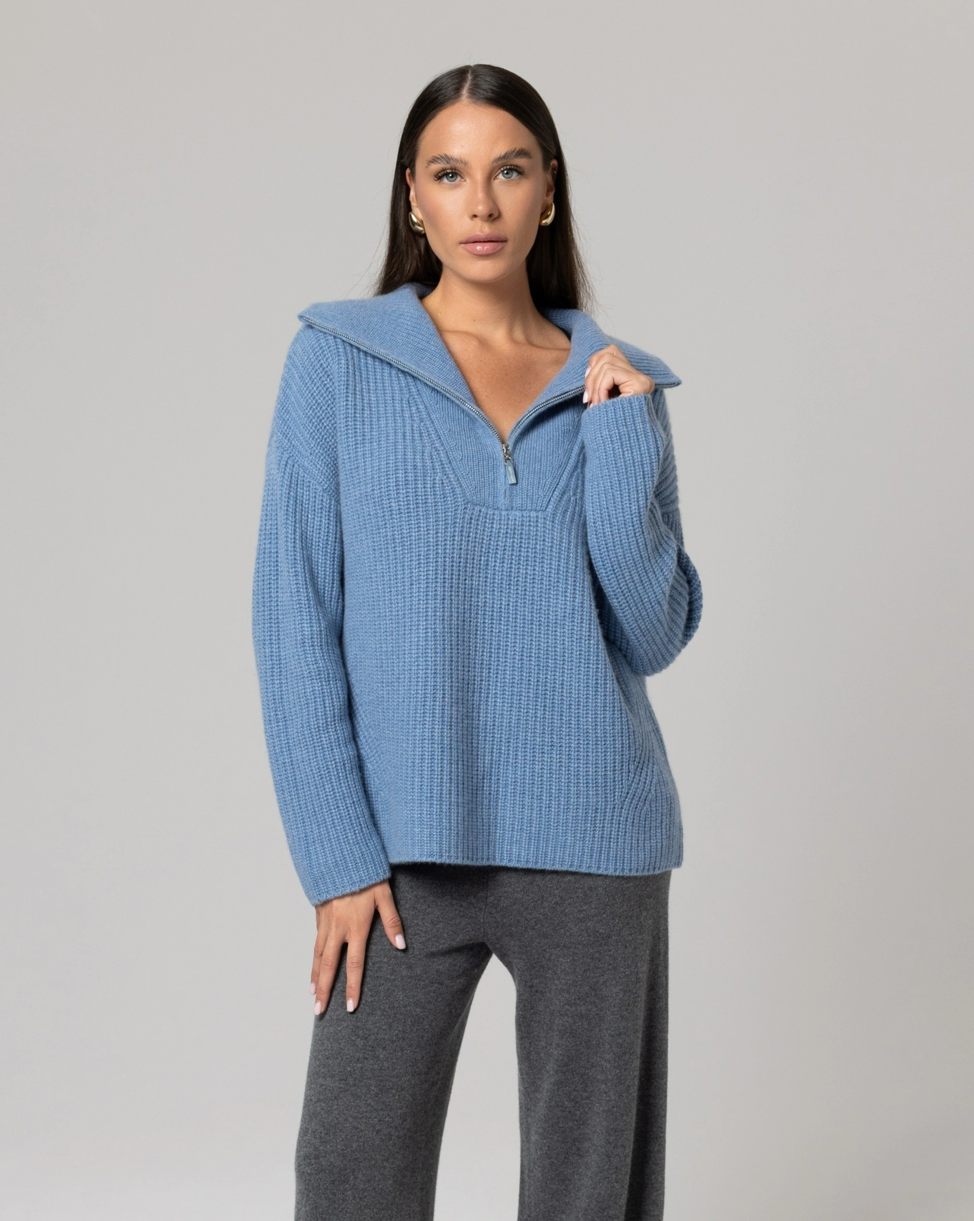 Кашемировый свитер с застежкой