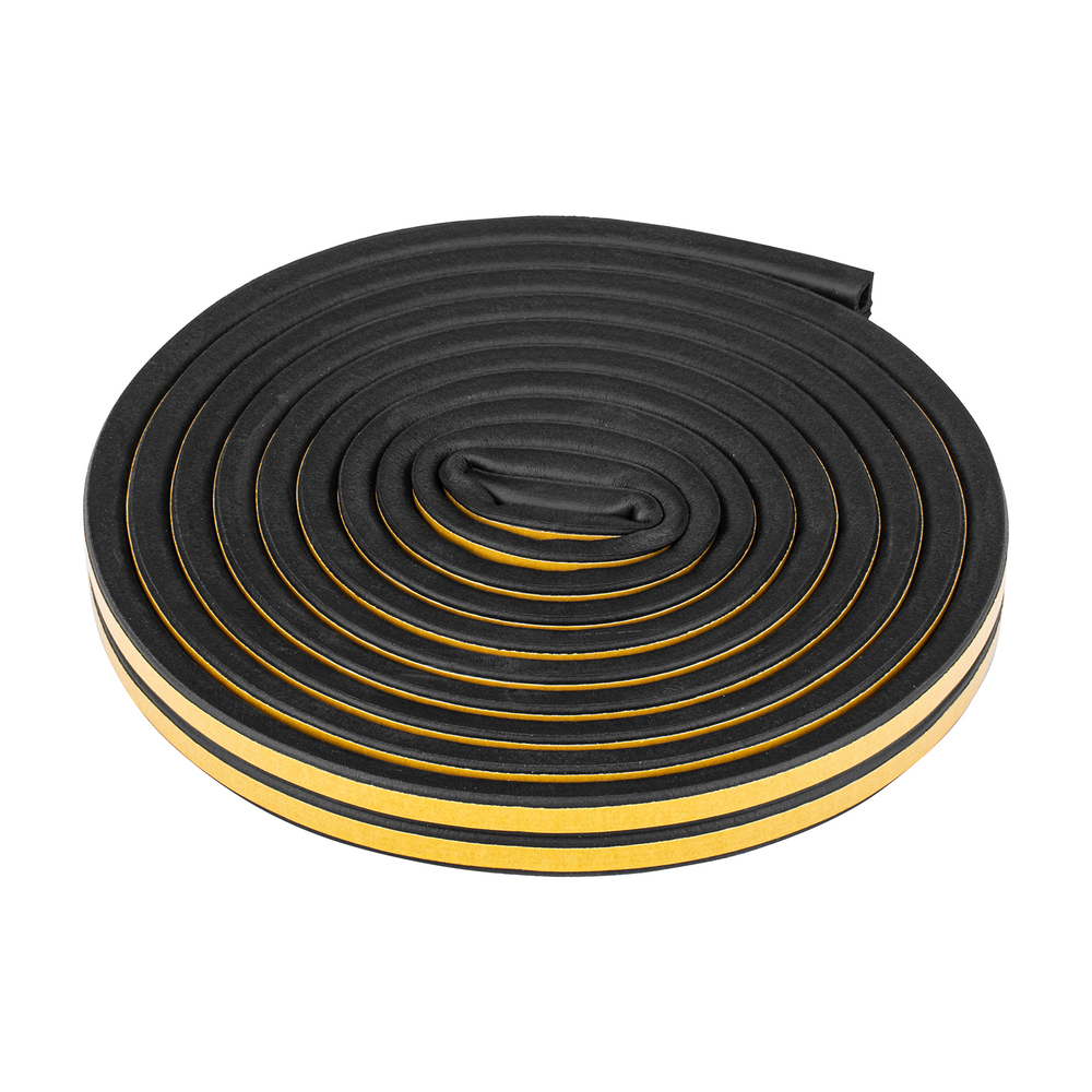 Уплотнитель резиновый, 6 м, профиль "D", черный Сибртех 88920