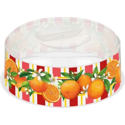 Крышка для СВЧ Bergamo D250мм с декором Сицилия, Бесцветный