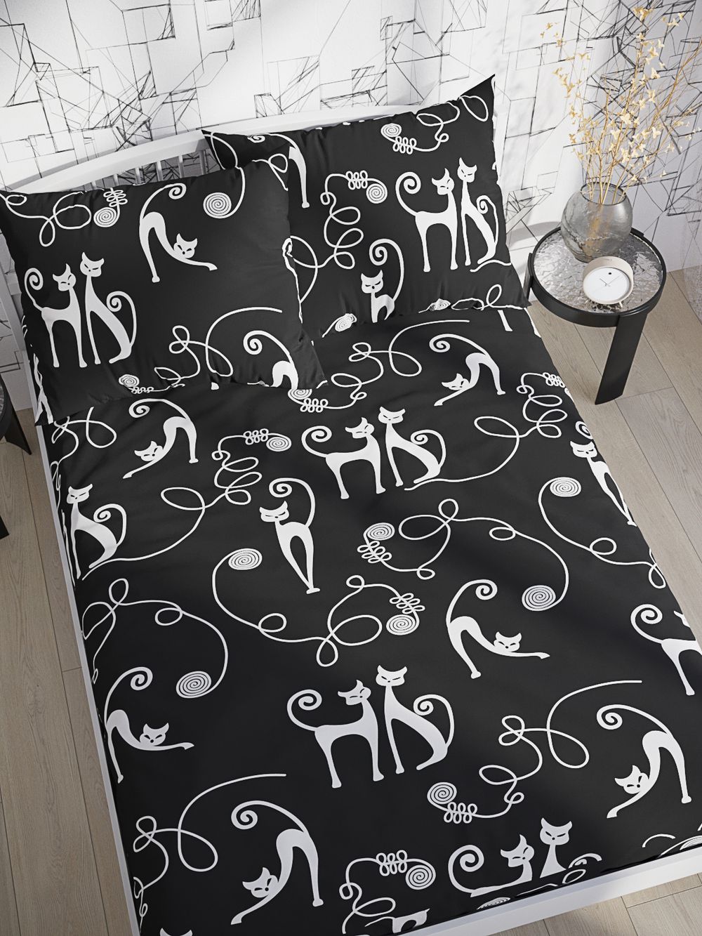 Простынь на резинке полисатин Simple House "Тойгер" 90x200 см