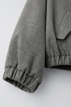 ZARA КУРТКА-БОМБЕР С МОЛНИЕЙ, СЕРЫЙ