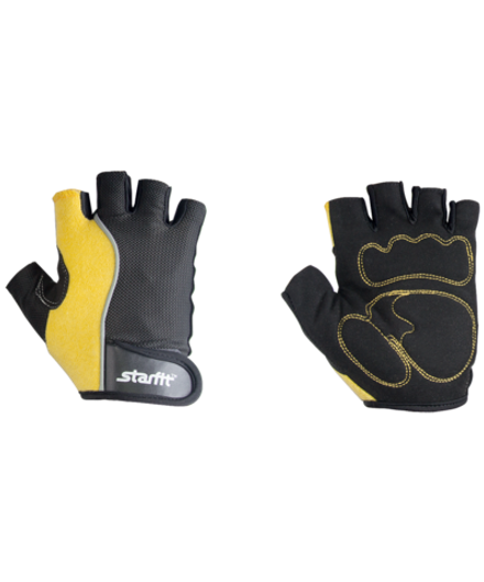 Перчатки для фитнеса SU-108, желтый/черный