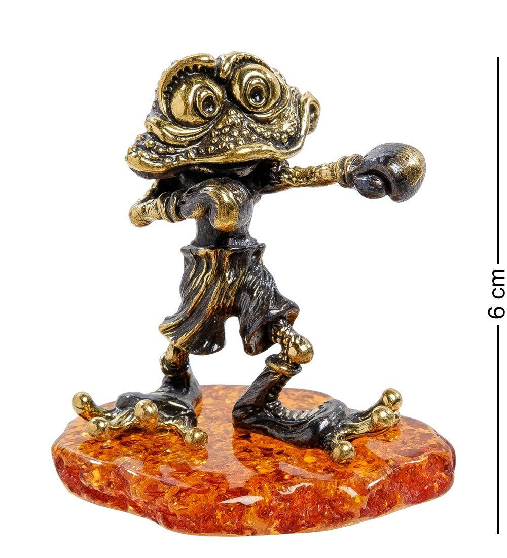Народные промыслы AM-2196 Фигурка «Лягушка-боксер» (латунь, янтарь)