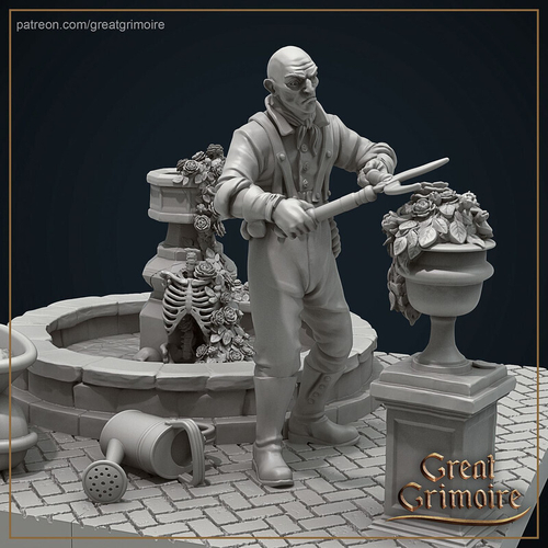 Мрачный садовник Человек Террейн миниатюра для dnd, днд, pathfinder, фентези, Настольная игра, НРИ, Варгейм, РПГ