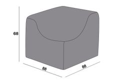 Защитный чехол на модуль Лунго угловой 86×86×65 см, цвет темно-серый