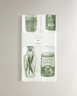 ZARA HOME КУХОННОЕ ПОЛОТЕНЦЕ С ПРИНТОМ (НАБОР ИЗ 2 ШТ.),