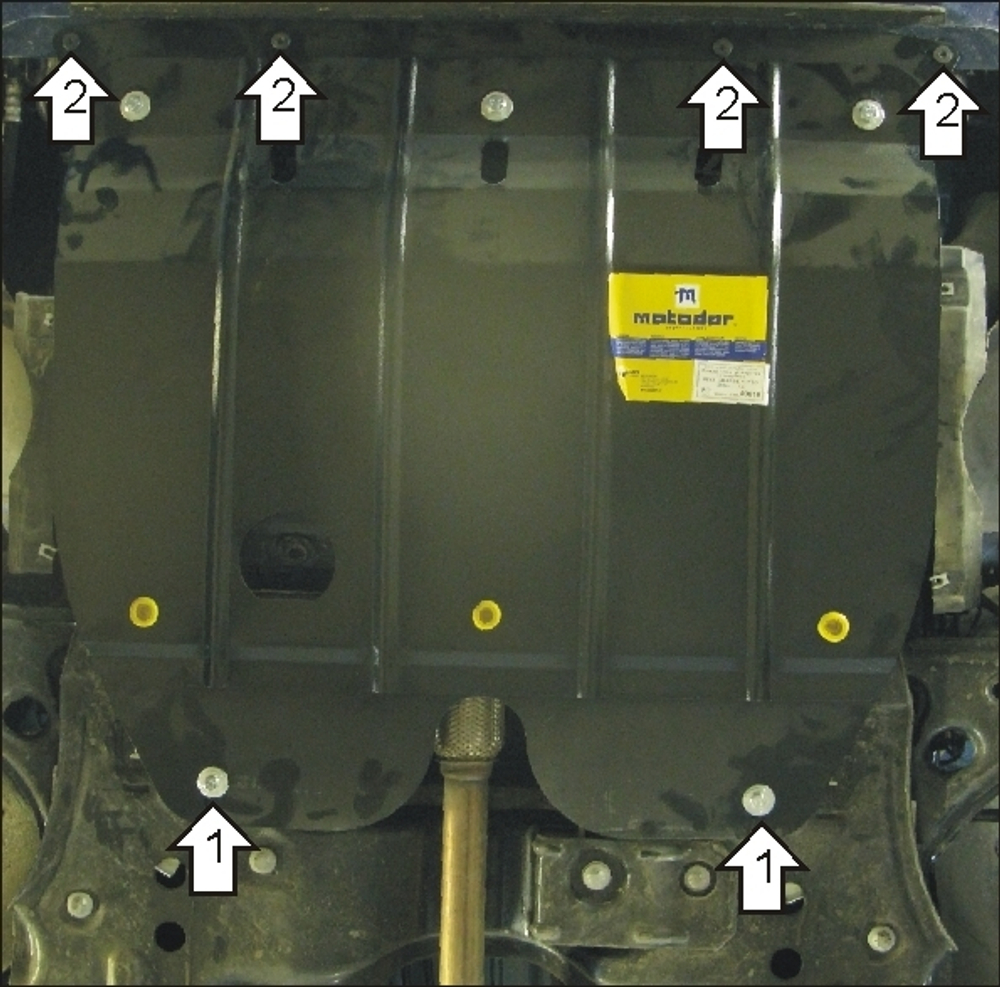 Защита картера Двигателя, КПП. 2 мм, Сталь. для FIAT Grande Punto 2005-2010 MOTODOR.00610